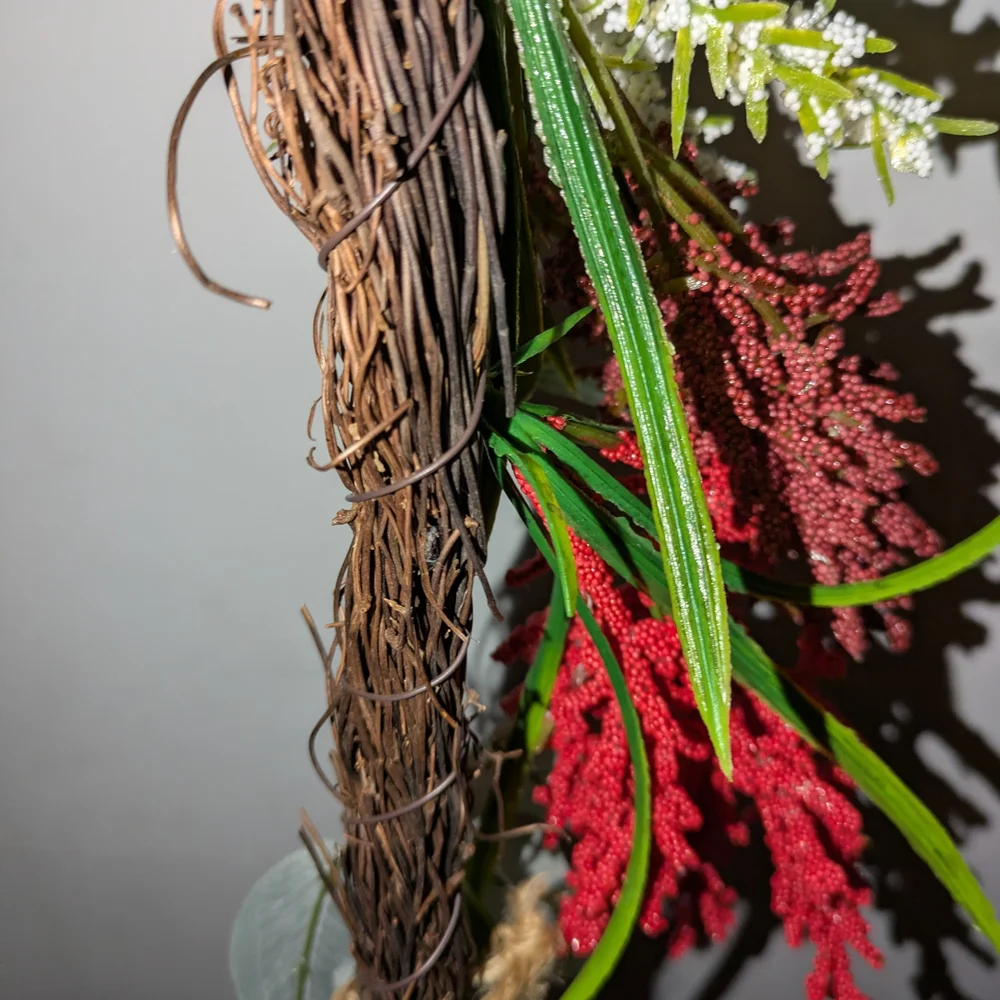 Rustic Red and White Holiday Garland 70